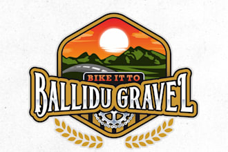 design a rugged ballidu gravel race logo