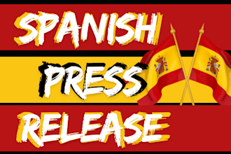 write a professional press release and publish it on spanish news sites