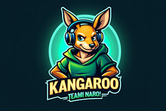make an amazing kangaroo esport gaming mascot logo in one day