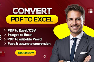 convert PDF to excel or CSV , images to excel or PDF to word