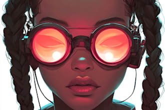draw sci fi , cyberpunk , mecha, fantasy character design
