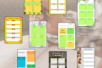 sell a bundle of ten plus meal planner design templates at no extra cost