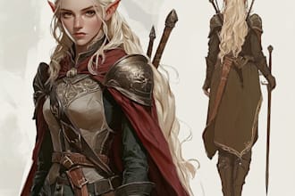 draw a fantasy character design and dnd character art