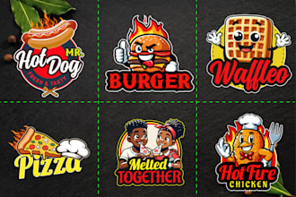 design burger, pizza, kebab, food truck and restaurant logo