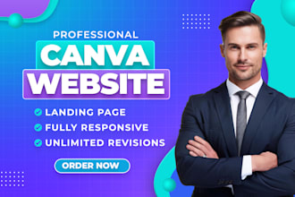 create canva landing page, canva website design, landing page using canva