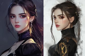 draw your original character and fanart in semi realistic
