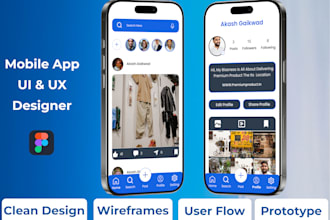 design clean and modern UI UX for mobile apps and desktop app