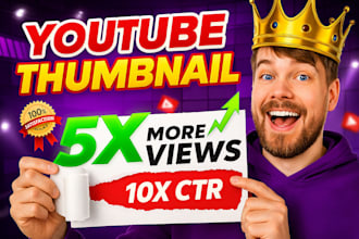 design attractive clickbait amazing youtube thumbnail in 3hr