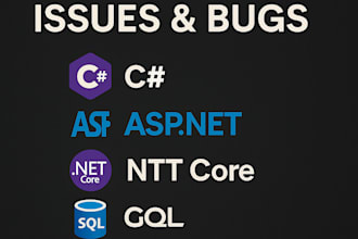 solve your c sharp errors  asp dot net and core issues and work with sql