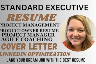 write standard project management resume, product owner, agile, product manager