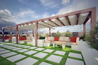 design landscape ,front yard, back yard and roof garden