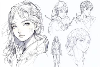 create digital paintings, concept art, character design,
