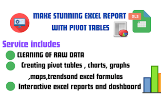 create professional excel chart, graphs, pivot tables, dashboard