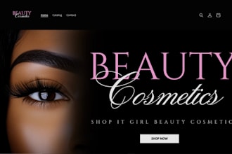 cosmetic website beauty website, skincare website, spa website, shopify store
