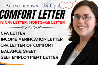 audit financial statement US CPA, sign CPA letter, income verification letter