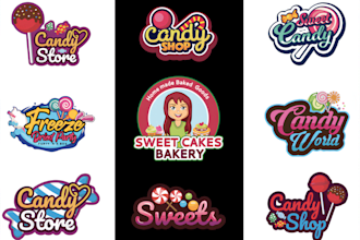 do modern candy, chocolate, bakery, sweets or food logo or any graphics design