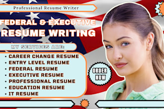 do professional federal ats and executive cv or resume writing and cover letter