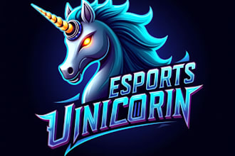 design high quality esport unicorn logo with unlimited revision