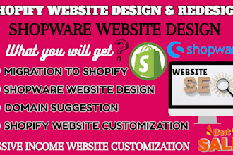 design passive income ecommerce website shopify redesign shopware website deisgn