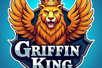 design high quality griffin king mascot logo for your business