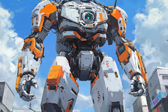 paint high quality robot, mecha concepts art