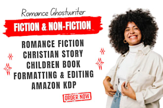 write romance fiction story book christian book and ebook writing children story