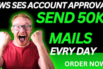 get your AWS ses account approved for sending 50k emails daily