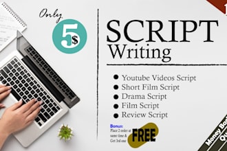 write film, ad, youtube, drama, short film script