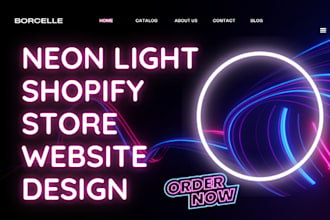 design highly profitable neon shopify store neon website neon light neon store