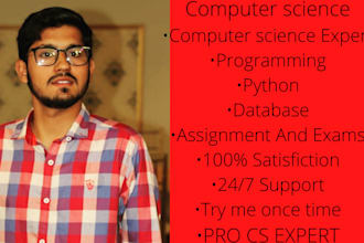 do computer science,programming,python,database and networking tasks and project