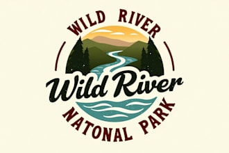 give wild river national park vintage logo in very short time