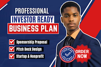 craft investor ready business plan, grant sponsorship proposal pitch deck design