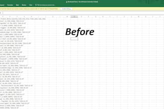 clean, format, merge, split excel data