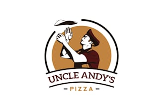 design super delivery pizzaria food truck logo
