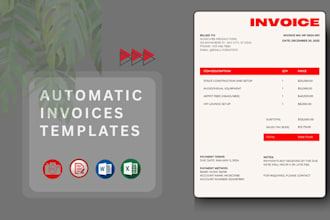design auto calculated invoice,reciept,price list in ms excel
