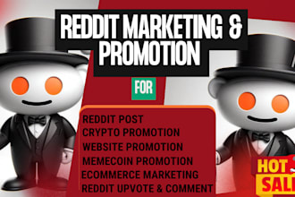 do reddit post for ecommerce business store crypto, iptv, ai app,  website SEO