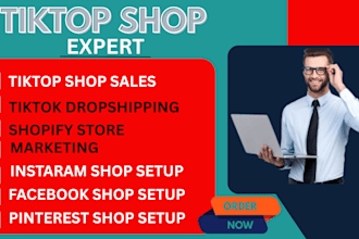 tiktok shop instagram shop facebook shop pinterest catalogue shopify website