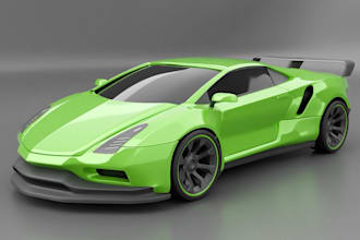 model and render your 3d car model,3d rc car,3d hypercar model,3d hybridcar