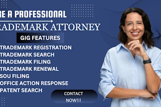 be your licensed trademark attorney for trademark filing, search, and renewal