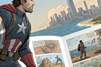 draw comic book, custom illustration