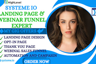 build systeme io webinar sales funnel landing page email campaign click funnel