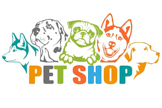 design modern pet shop, veterinary clinic or dog shelter business logo
