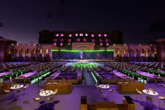 create 3d musical stage design,event embark,vip table render,sketchup,night club