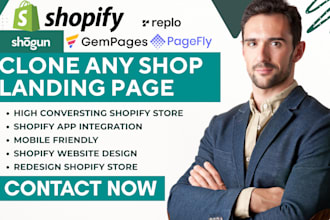 clone shopify landing page, in, replo, gempage, shogun, shopify, pagefly