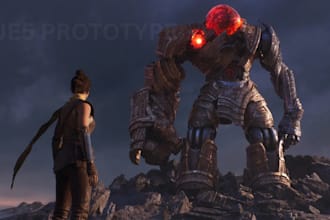 do unreal engine game prototype or development, multiplayer game fps animation