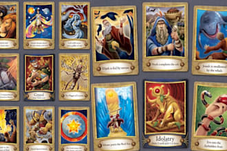 card game design board tarot tcg playing trading card illustration template box