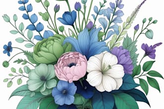 draw amazing botanical vector line art illustration