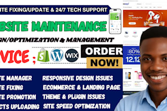build shopify store fix woocommerce issues shopify bug wix website maintenance