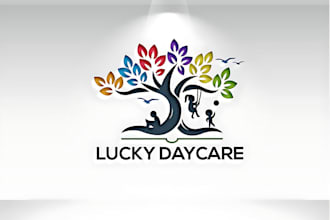 do unique baby shop, daycare, childcare, baby and kids logo design