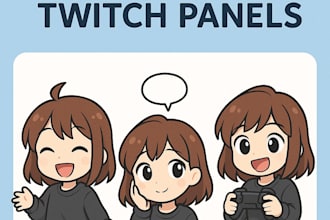 l will draw custom chibi twitch panel for your chanel